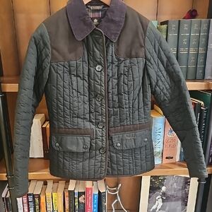 Barbour Women's Quilted Utility Jacket - Green and Brown